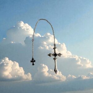 Silver Cross Single Earring